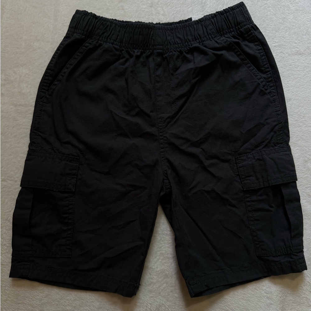 Place Black Cargo Shorts with Elastic Waist
